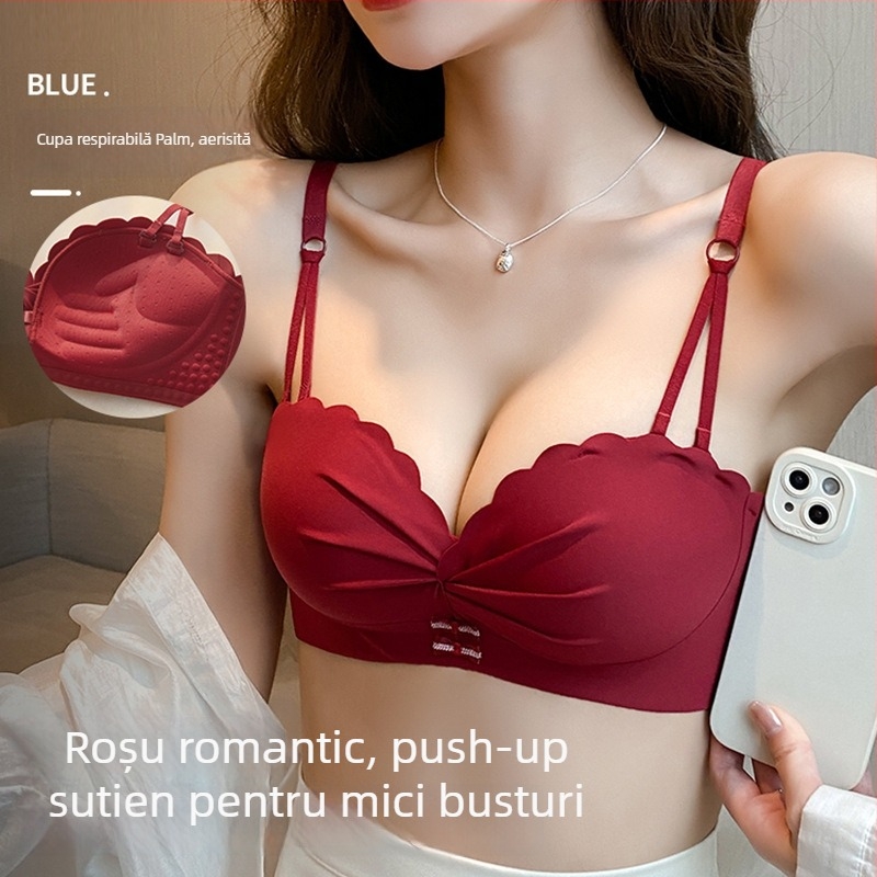 Set de sutiene fără cusur pentru femei, cu cupă completă, bretele detașabile duble, respirabil, închidere la spate cu un singur rând de cârlige