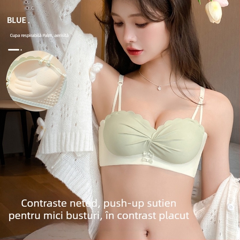 Set de sutiene fără cusur pentru femei, cu cupă completă, bretele detașabile duble, respirabil, închidere la spate cu un singur rând de cârlige
