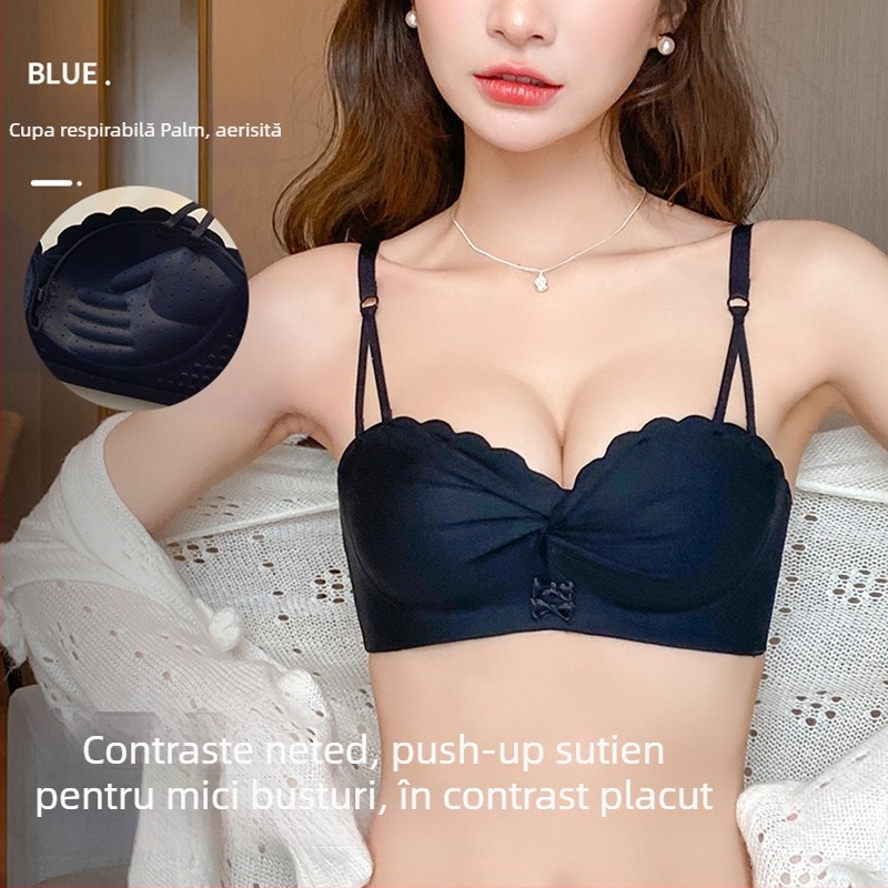 Set de sutiene fără cusur pentru femei, cu cupă completă, bretele detașabile duble, respirabil, închidere la spate cu un singur rând de cârlige