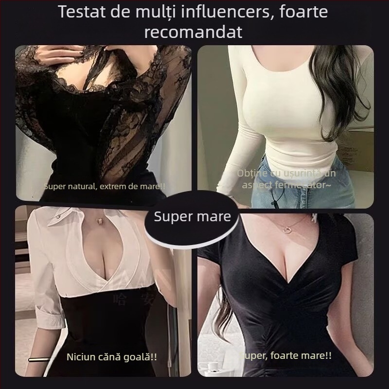 Set de sutien din dantelă, push-up îngroșat de 5 cm, cupe 3/4 pentru un bust rotund