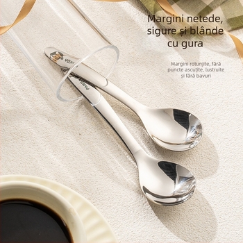Lingură mare din oțel inoxidabil 316, pentru uz casnic, cu mâner lung, de înaltă calitate, design rotund, elegantă