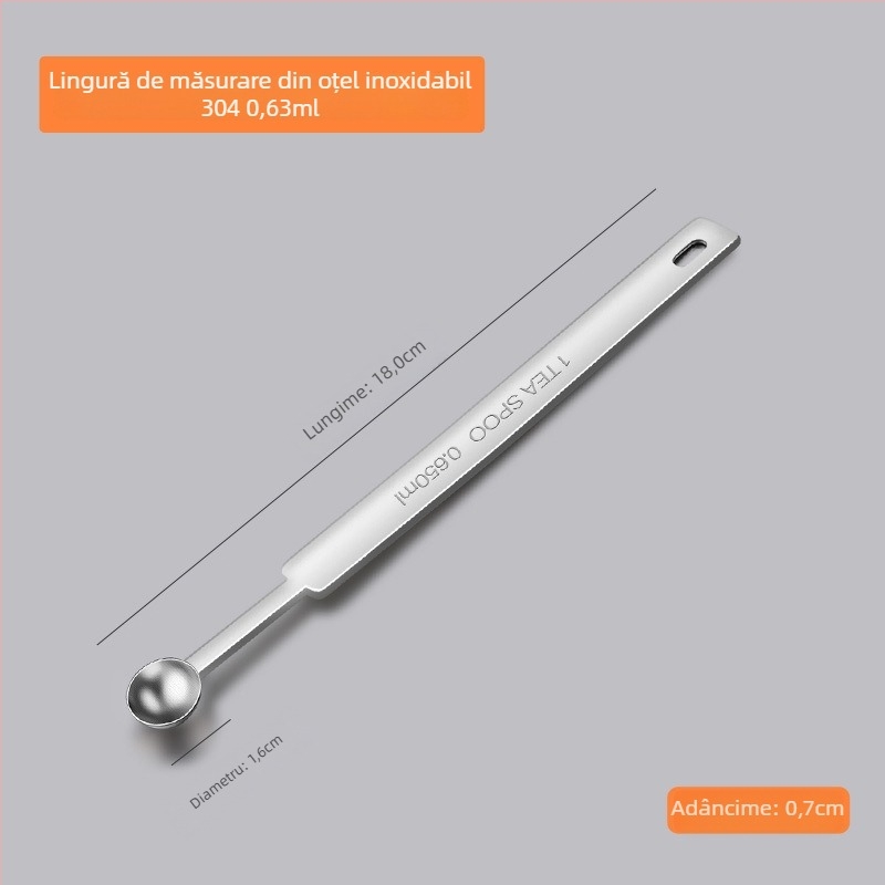 Linguriță de măsurat Yutian cu mâner lung și scară de gramaj, marcaje 5/10 g și 15 ml, pentru patiserie, design modern minimalist