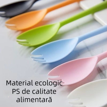 Tacâmuri de unică folosință cu mâner lung, ambalate individual, pentru grătar, bibimbap, deserturi și cupe de fructe — Material PP; Brand Unique; Funcție: Alte; Lansare: Alte