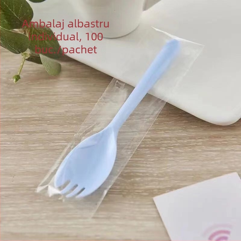 Tacâmuri de unică folosință cu mâner lung, ambalate individual, pentru grătar, bibimbap, deserturi și cupe de fructe — Material PP; Brand Unique; Funcție: Alte; Lansare: Alte