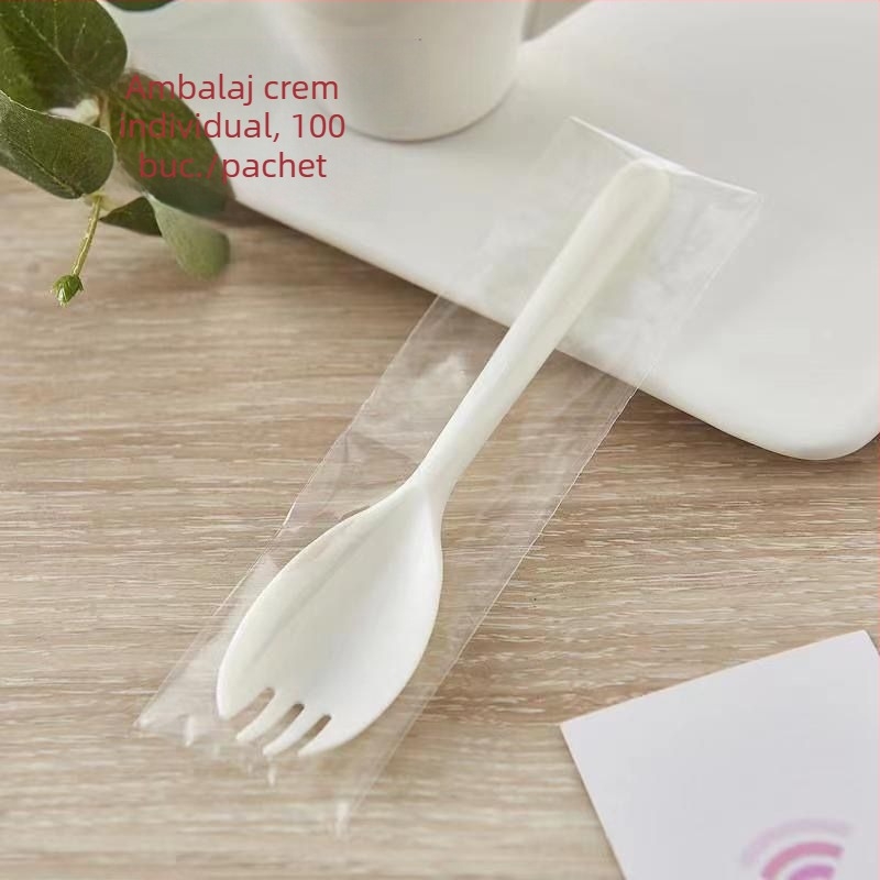 Tacâmuri de unică folosință cu mâner lung, ambalate individual, pentru grătar, bibimbap, deserturi și cupe de fructe — Material PP; Brand Unique; Funcție: Alte; Lansare: Alte