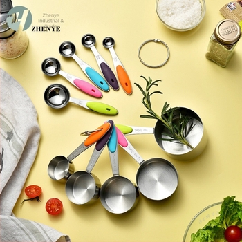 Set de linguri și pahare de măsurat pentru coacere din oțel inoxidabil, 10 piese, stil minimalist, Keidason