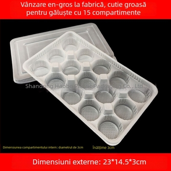 Cutie plastică de unică folosință pentru wonton, cu fund îngroșat, pentru takeout, necompatibilă cu microunde, cu logo tipărit, licență Lu xk16-204-04394, greutate brută 2,5 kg