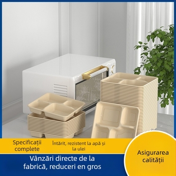 Yihexing cutie de prânz din hârtie, 1100 ml, biodegradabilă, grosime 2 mm, pachet 50 bucăți