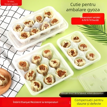 Cutie de ambalare de unică folosință pentru dim sum, cu 8 compartimente, din plastic, sigilată