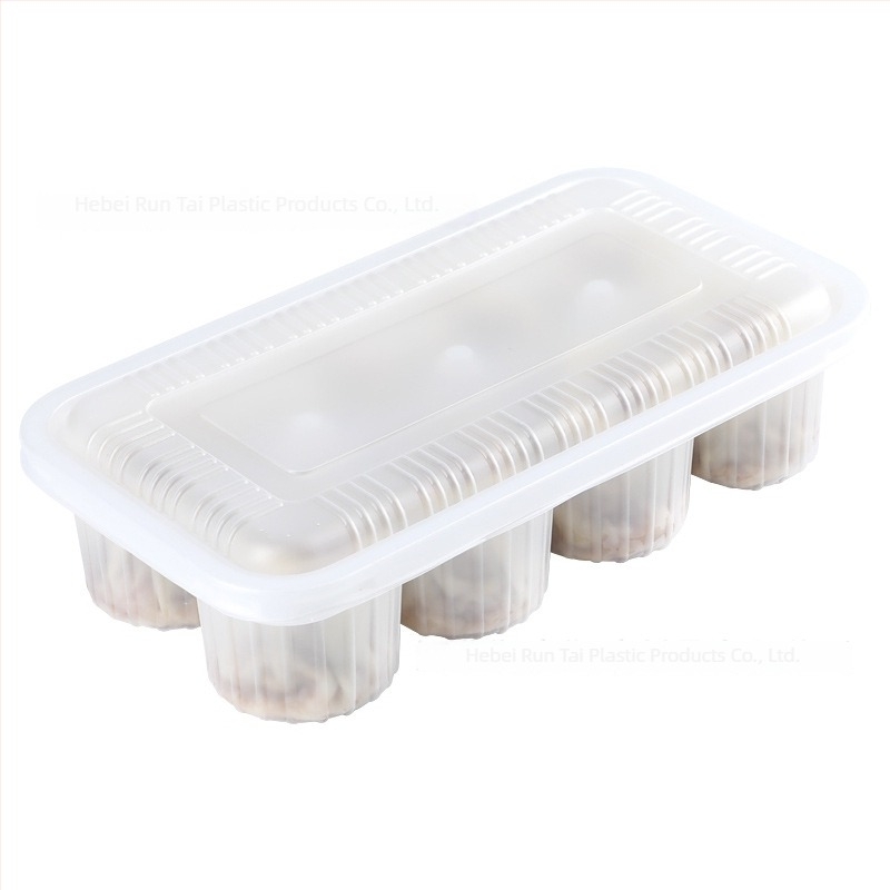 Cutie de ambalare de unică folosință pentru dim sum, cu 8 compartimente, din plastic, sigilată