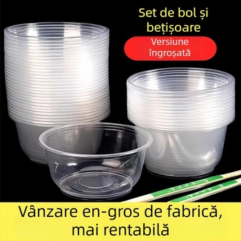 Set tacâmuri de plastic de unică folosință, 30 pachete în cutie, biodegradabil, nu este compatibil cu cuptorul cu microunde, Hanggrids