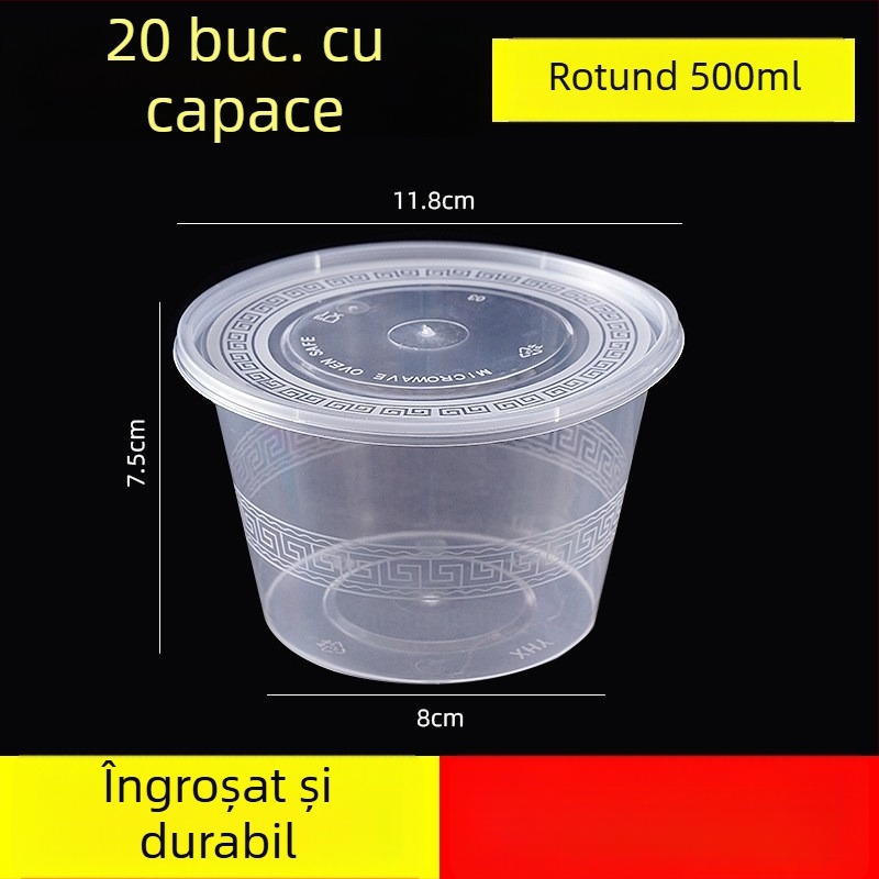Set tacâmuri de plastic de unică folosință, 30 pachete în cutie, biodegradabil, nu este compatibil cu cuptorul cu microunde, Hanggrids