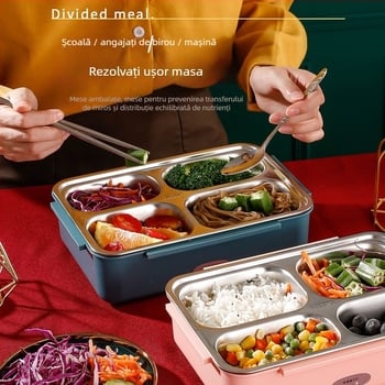 Cutie electrică de prânz cu încălzire fără apă, vas interior din oțel inoxidabil 304, capacitate 1,1–1,2 L, 50 W, 220 V, alimentare din mașină