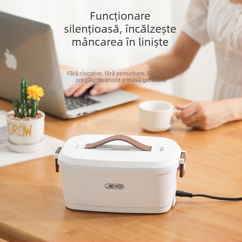 JIEXG FH-A15 Cutie electrică pentru prânz, încălzire fără apă, capacitate 1.6–2.0 L, vas interior din oțel inoxidabil 304, carcasă din plastic PP, tensiune 12V/24V/220V, putere 40W