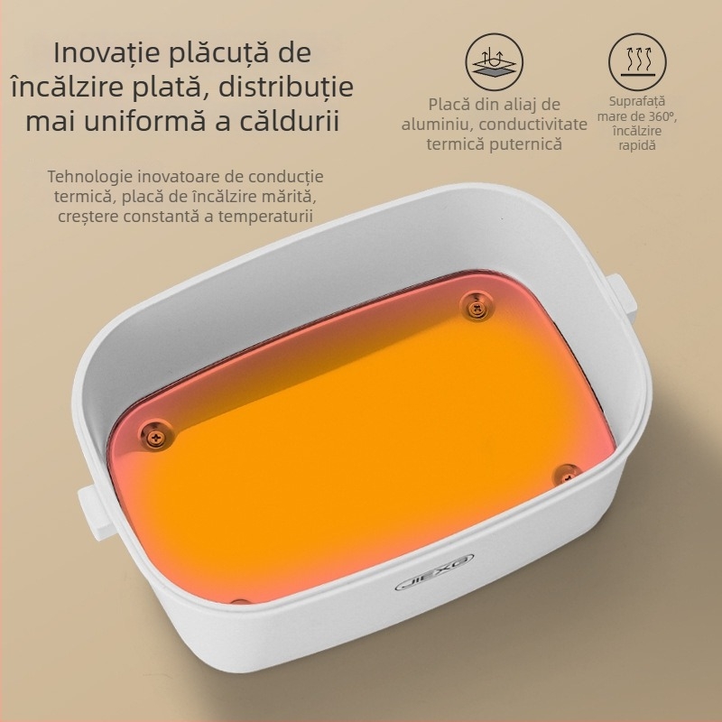 JIEXG FH-A15 Cutie electrică pentru prânz, încălzire fără apă, capacitate 1.6–2.0 L, vas interior din oțel inoxidabil 304, carcasă din plastic PP, tensiune 12V/24V/220V, putere 40W