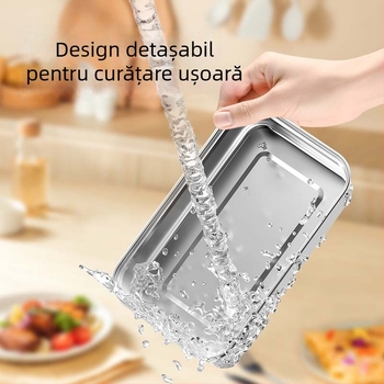 Cutie electrică pentru prânz cu încălzire fără apă, alimentare USB 5V 15W, recipient interior din oțel inoxidabil, model F13