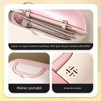 Cutie pentru prânz electrică – capacitate mare 2,0 L, vas interior detașabil din oțel inoxidabil 304, încălzire 250W, alimentare 220V, design izolat