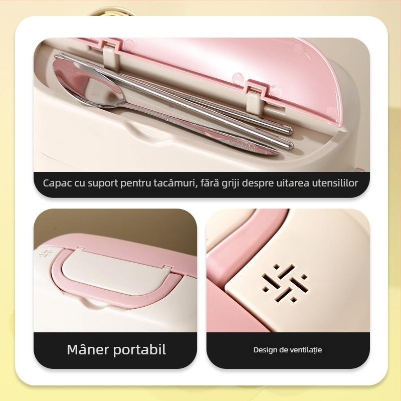 Cutie pentru prânz electrică – capacitate mare 2,0 L, vas interior detașabil din oțel inoxidabil 304, încălzire 250W, alimentare 220V, design izolat