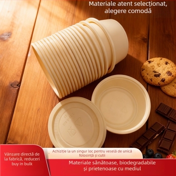 Cutii biodegradabile din amidon de porumb, cu capac, compatibile cu microundele