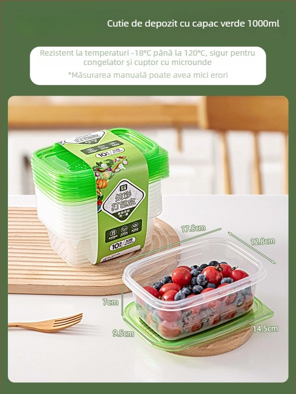 Cutie de prânz de unică folosință din PP, cu bol și bețișoare, de siguranță alimentară, biodegradabilă, pentru uz la birou