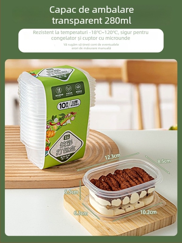 Cutie de prânz de unică folosință din PP, cu bol și bețișoare, de siguranță alimentară, biodegradabilă, pentru uz la birou