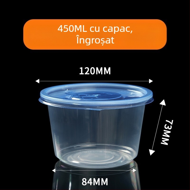 Bol de unică folosință, PP5 întărit, rezistent la temperaturi înalte, compatibil cu microunde, imprimare logo
