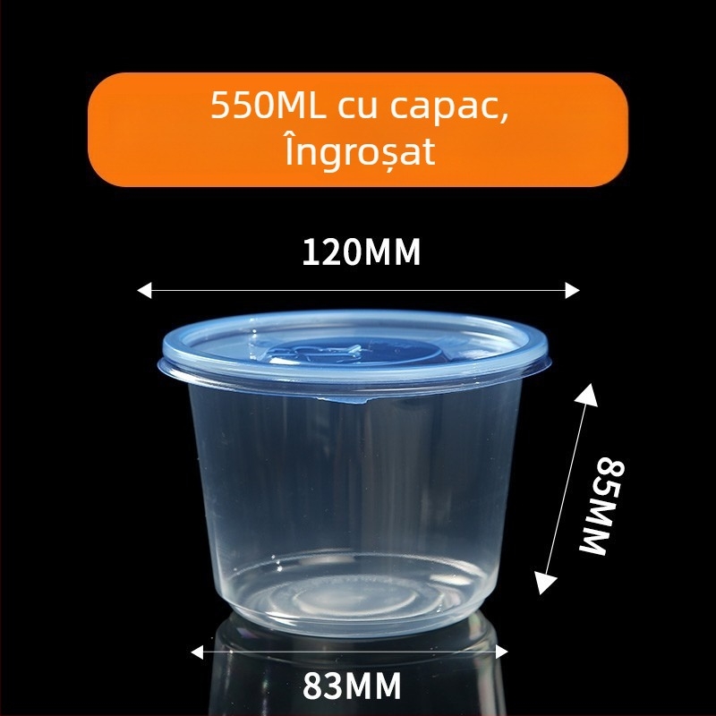 Bol de unică folosință, PP5 întărit, rezistent la temperaturi înalte, compatibil cu microunde, imprimare logo