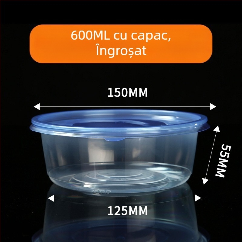 Bol de unică folosință, PP5 întărit, rezistent la temperaturi înalte, compatibil cu microunde, imprimare logo