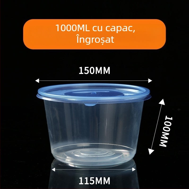 Bol de unică folosință, PP5 întărit, rezistent la temperaturi înalte, compatibil cu microunde, imprimare logo