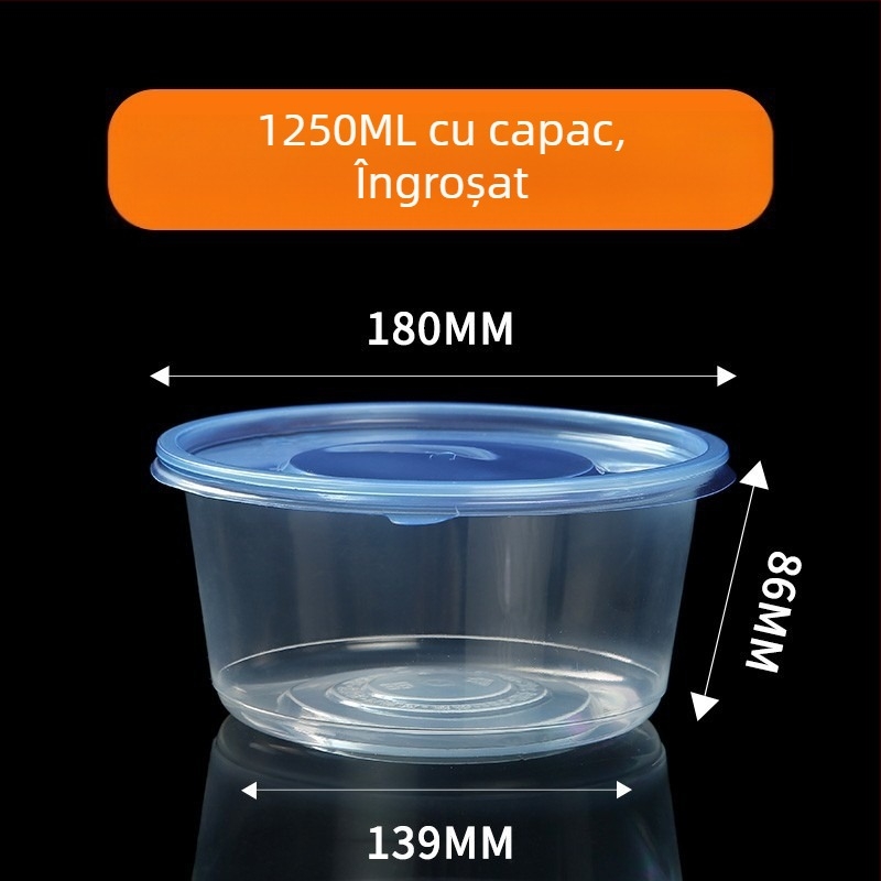 Bol de unică folosință, PP5 întărit, rezistent la temperaturi înalte, compatibil cu microunde, imprimare logo