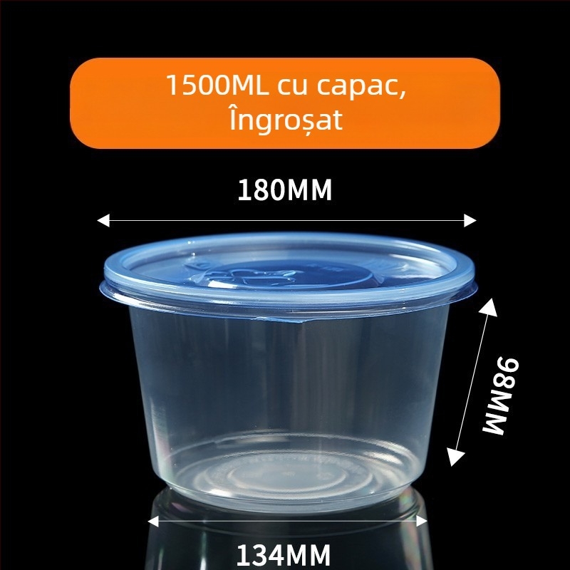 Bol de unică folosință, PP5 întărit, rezistent la temperaturi înalte, compatibil cu microunde, imprimare logo