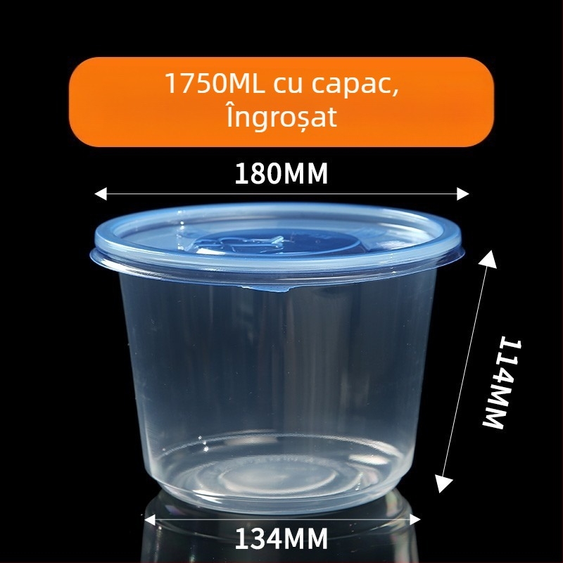 Bol de unică folosință, PP5 întărit, rezistent la temperaturi înalte, compatibil cu microunde, imprimare logo