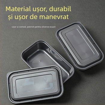 Cutie de prânz de unică folosință, dreptunghiulară, potrivită pentru microunde, din PP alimentar, imprimare logo disponibil