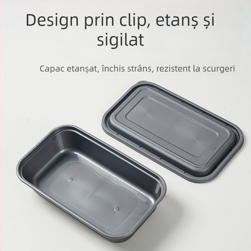 Cutie de prânz de unică folosință, dreptunghiulară, potrivită pentru microunde, din PP alimentar, imprimare logo disponibil