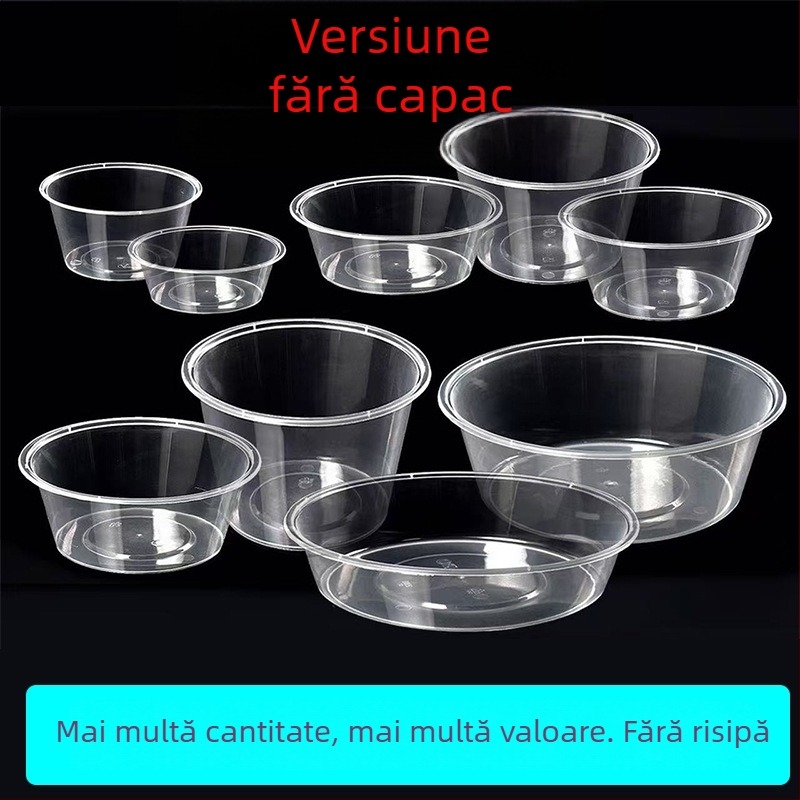 Cutie de take-out fără capac, întărită, dreptunghiulară din plastic, PP-5, pachet de 50 buc, compatibilă cu cuptorul cu microunde