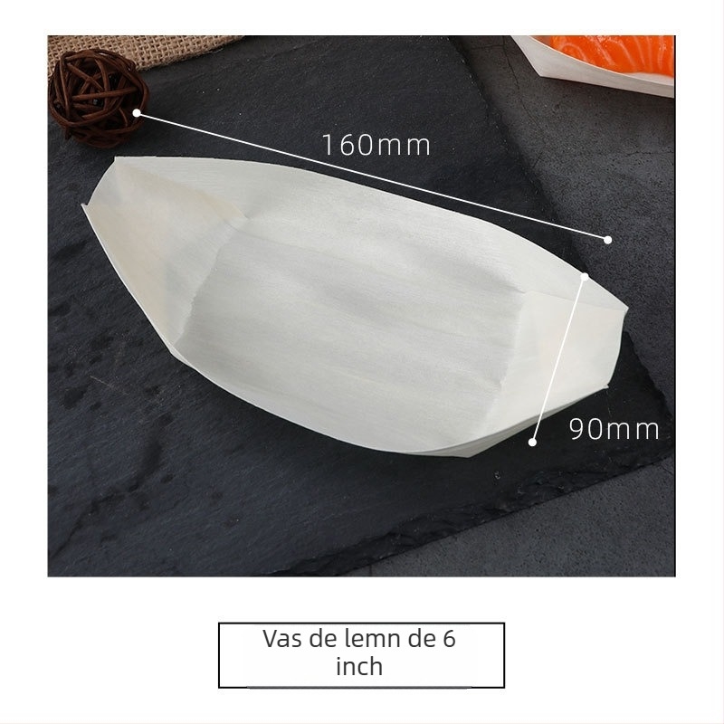 Cutie de gustări din lemn, în formă de barcă, personalizabilă, grosime 36 mm, capacitate 10