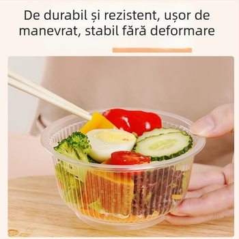 Miaojie bol plastic de unică folosință, rotund – fără capac, 420 ml/480 ml