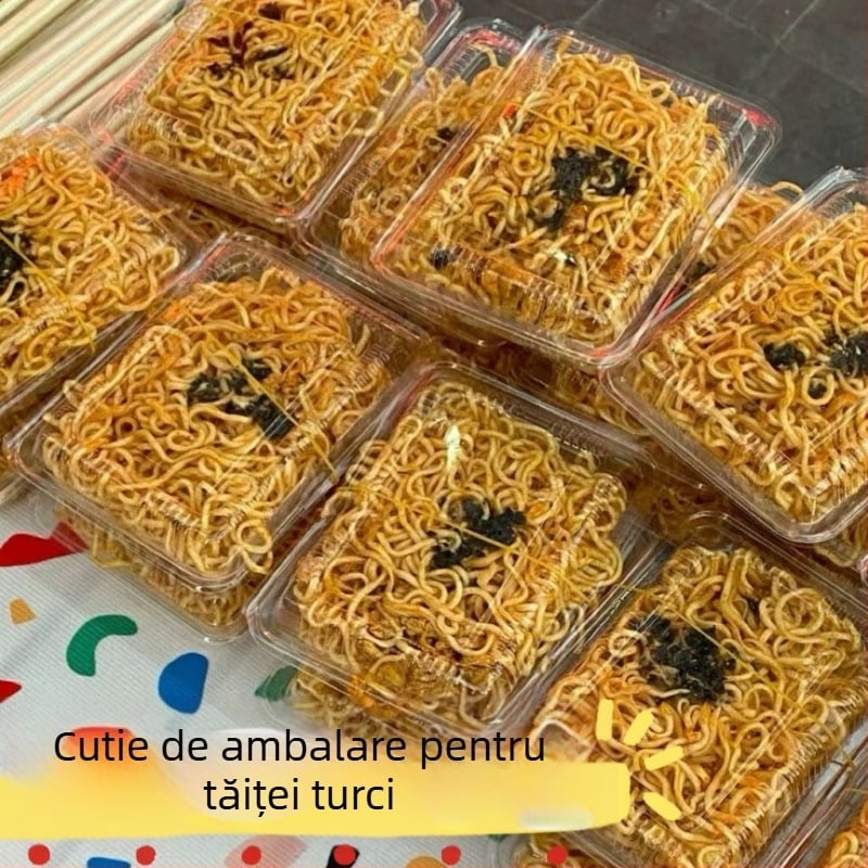 Cutie de ambalare din plastic, de unică folosință, cu capac, transparentă, potrivită pentru fructe și preparate reci