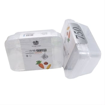Cutii din plastic de unică folosință, dreptunghiulare, cu capac, pentru depozitarea alimentelor, la pachet, calitate alimentară, en gros