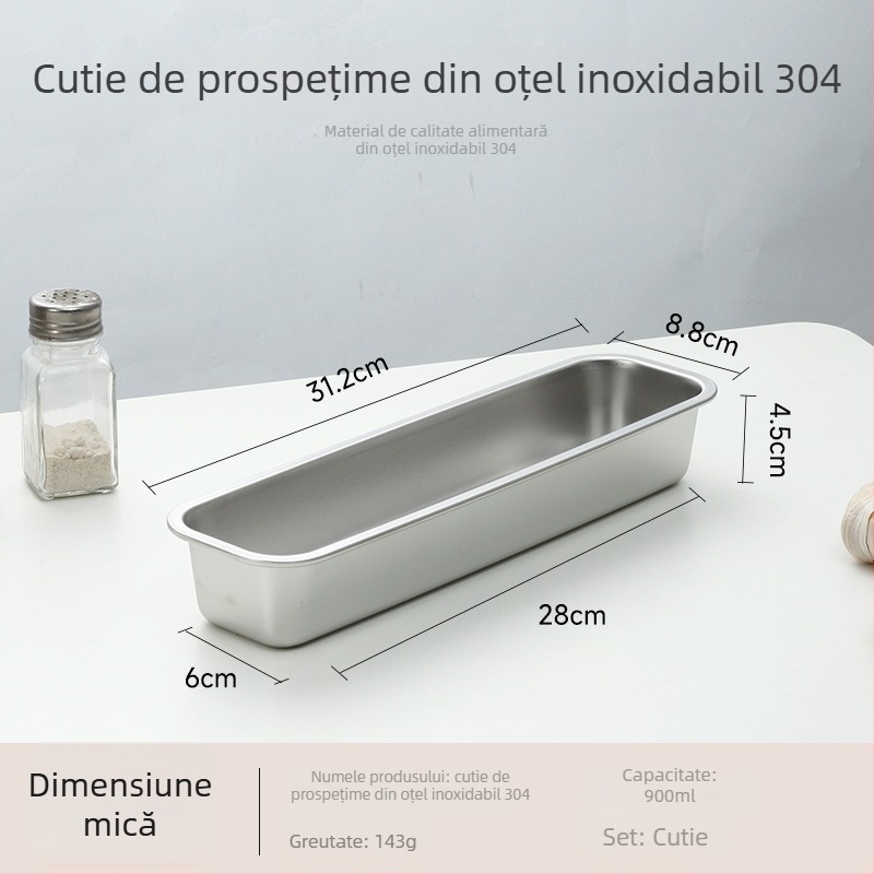 Cutie de păstrare din oțel inoxidabil 304, dreptunghiulară, 1–2 L, compatibilă cu microunde, etanșă pentru prevenirea mirosurilor