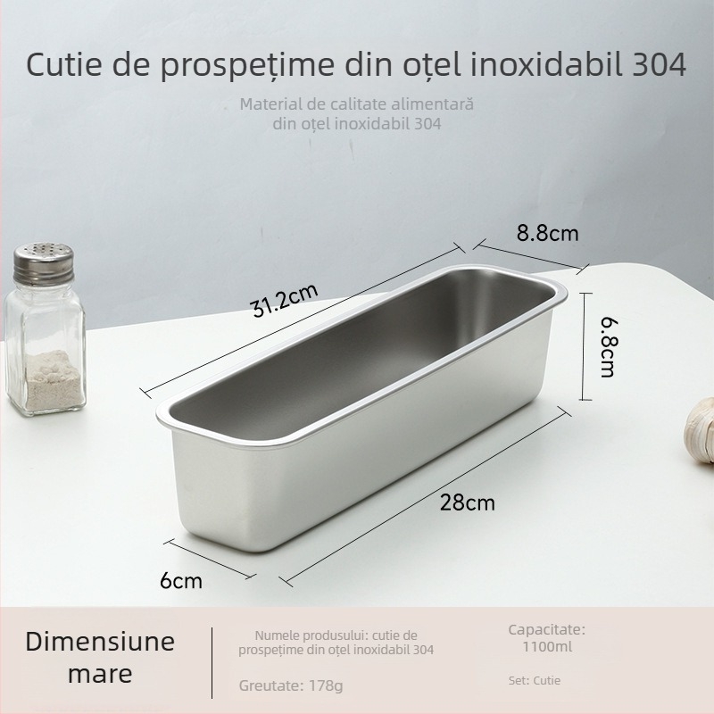 Cutie de păstrare din oțel inoxidabil 304, dreptunghiulară, 1–2 L, compatibilă cu microunde, etanșă pentru prevenirea mirosurilor