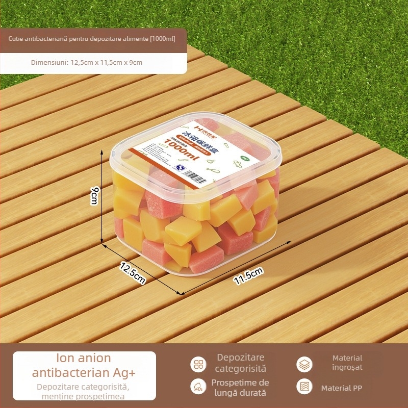 Cutie pentru prânz cu fructe, din plastic, dreptunghiulară, capacitate 3.1–4 L, compatibilă cu cuptorul cu microunde, păstrează alimentele proaspete