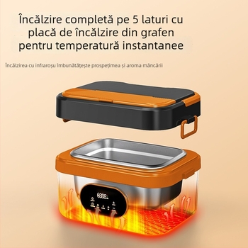 Elebest HC01 Cutie electrică pentru prânz, 1,3–1,5 L, alimentare USB 60W, interior din oțel inoxidabil, autoîncălzire cu liner detașabil