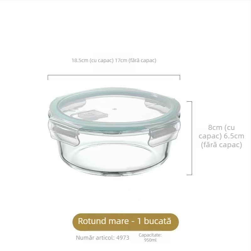 Jiayi cutie de prânz din sticlă borosilicat de înaltă rezistență, compatibilă cu microunde, formă pătrată, capacitate 800–1000 ml