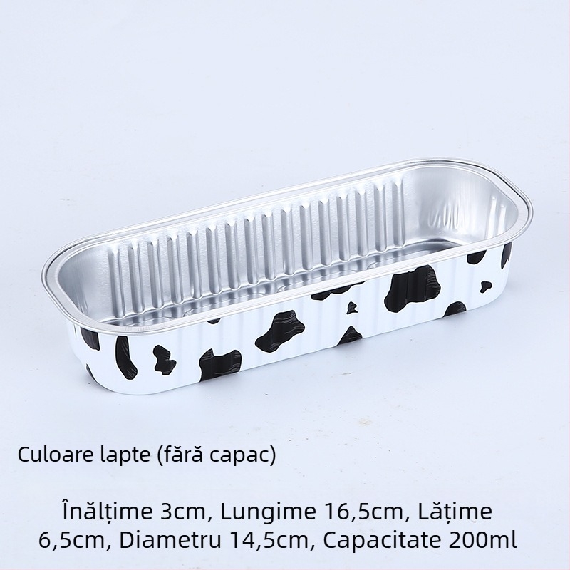Cutie de unică folosință din folie de aluminiu pentru coacere, dreptunghiulară, capacitate 200 ml, personalizabilă, marcă Hong Kong Long