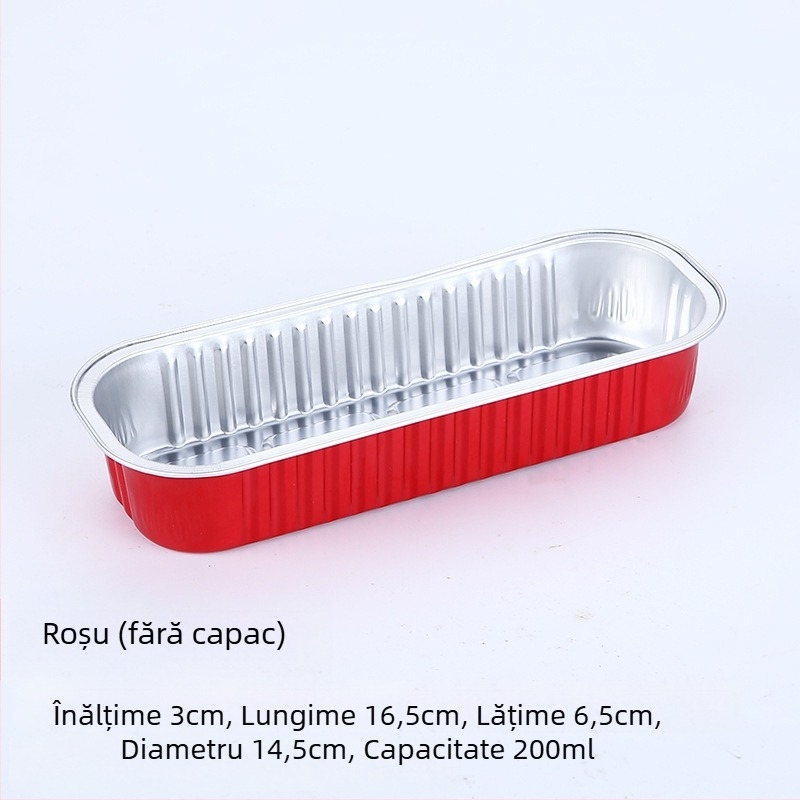Cutie de unică folosință din folie de aluminiu pentru coacere, dreptunghiulară, capacitate 200 ml, personalizabilă, marcă Hong Kong Long