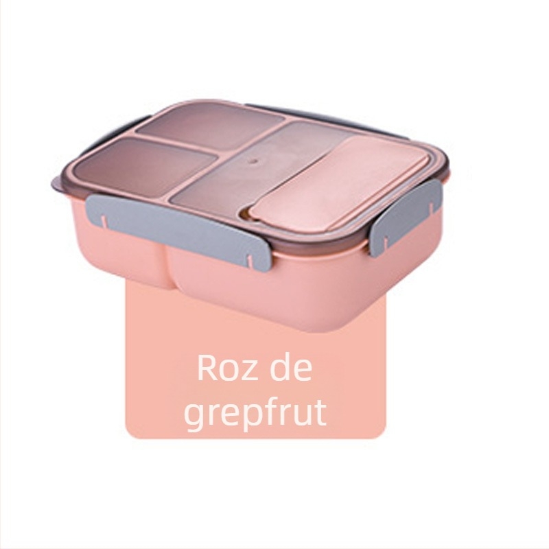 Cutie de prânz din plastic PP, cu separator etanș, compatibilă cu microundele, dreptunghiulară, un singur strat, capacitate 1–2 L, pentru adulți.