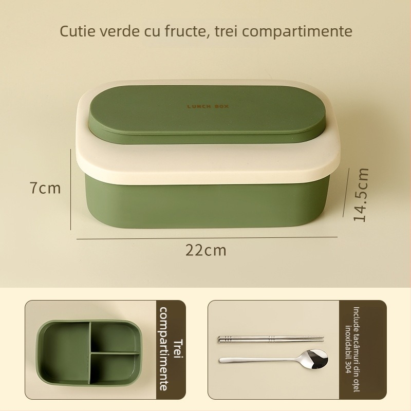 Cutie de prânz din silicon, alimentară, formă rotundă, strat unic, menține cald, capacitate sub 300 ml
