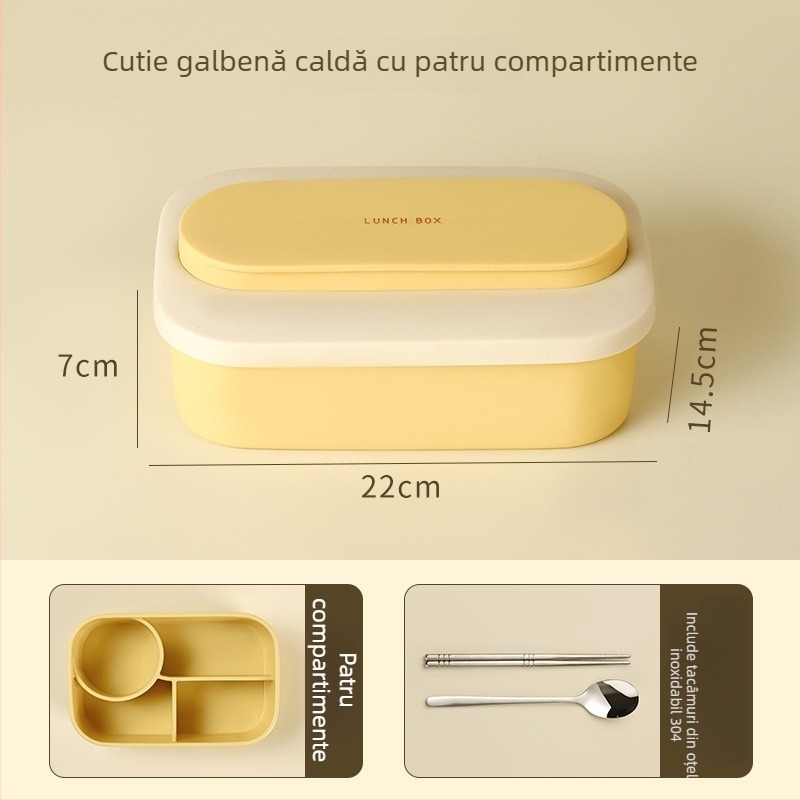 Cutie de prânz din silicon, alimentară, formă rotundă, strat unic, menține cald, capacitate sub 300 ml