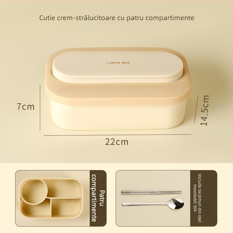 Cutie de prânz din silicon, alimentară, formă rotundă, strat unic, menține cald, capacitate sub 300 ml